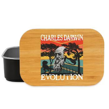 Charles Darwin Evolution textile gift idea - Lunch Box - black - Front
