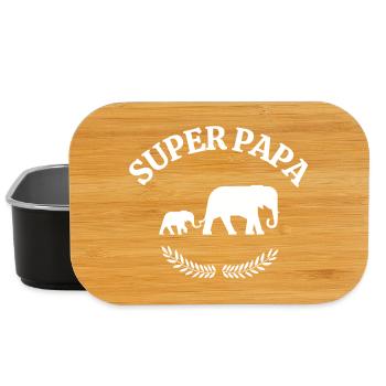 papa, meilleur papa, super papa - Boîte à goûter - noir - Devant