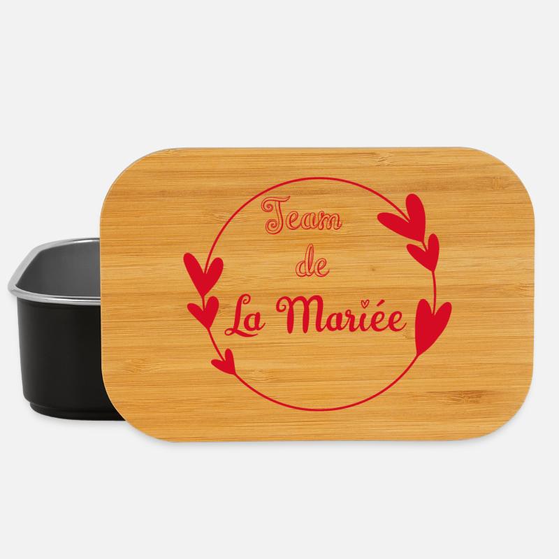 Team de la mariée contour cœurs rouges - Boîte à goûter - noir