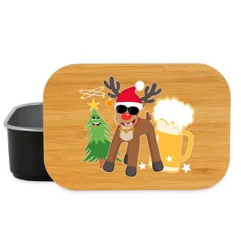 Betrunkenes Rentier mit Bier Weihnachtsbaum Cool - Lunch Box - Schwarz - Vorne