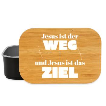 Jesus ist der Weg und Jesus ist das Ziel - Lunch Box - Schwarz - Vorne