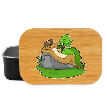 Meerkat Relaxing - Lunch Box - black - Front