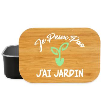 Je Peux Pas J'Ai Jardin Humour Jardinage Jardinier - Boîte à goûter - noir - Devant