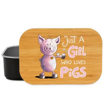 Juste une fille qui aime les cochons - Boîte à goûter - noir - Devant