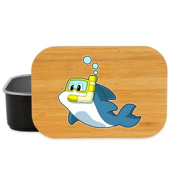 Delfin Taucher Schnorchel Tauchen - Lunch Box - Schwarz - Vorne