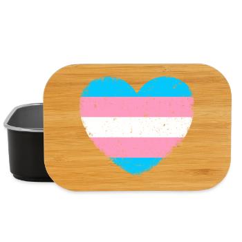 Cœur trans* | Dans un style vintage - Boîte à goûter - noir - Devant