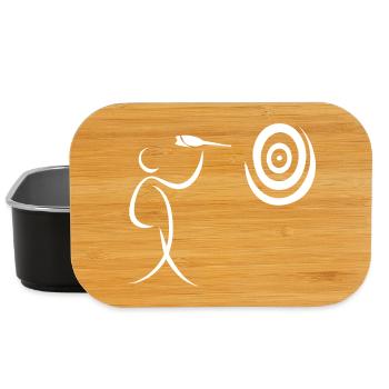 Joueur de fléchettes minimaliste avec fléchette et fléchette - Boîte à goûter - noir - Devant