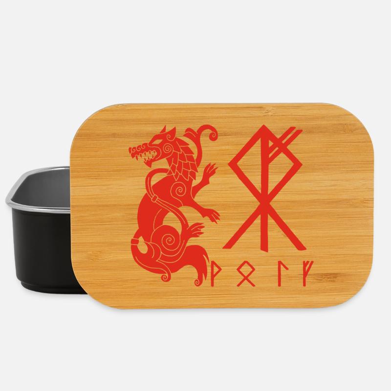 Roter Wolf Fenrir - Lunch Box - Schwarz