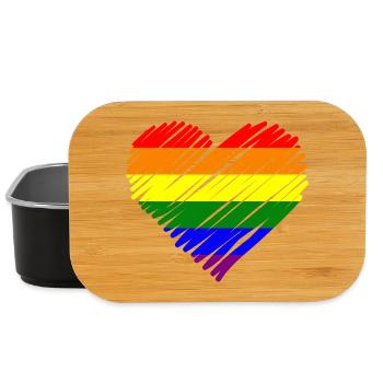 Regenbogen Pride Herz - Lunch Box - Schwarz - Vorne