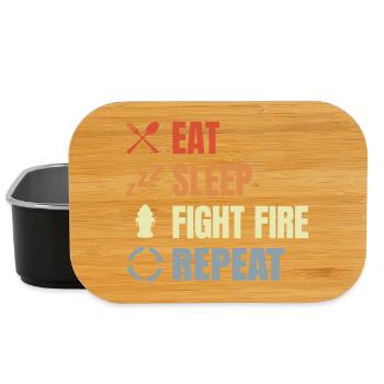 Manger, dormir, combattre le feu, répéter - Boîte à goûter - noir - Devant