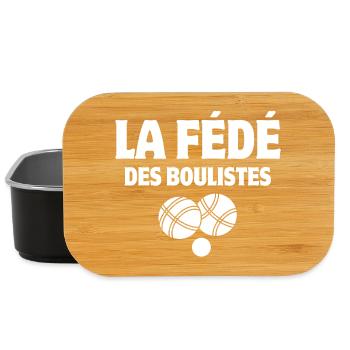 pétanque, fan de pétanque, jouer à la pétanque - Boîte à goûter - noir - Devant