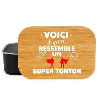 Super héros à thème de super tonton - Boîte à goûter - noir - Devant