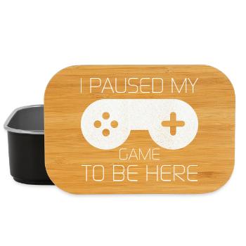 I Paused My Game To BE Here Funny Shirt - Lunch Box - black - Front