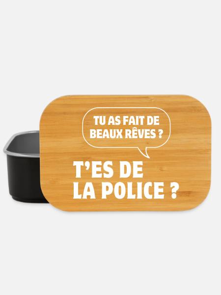 pas du matin, grincheux le matin, police humour - Boîte à goûter - noir