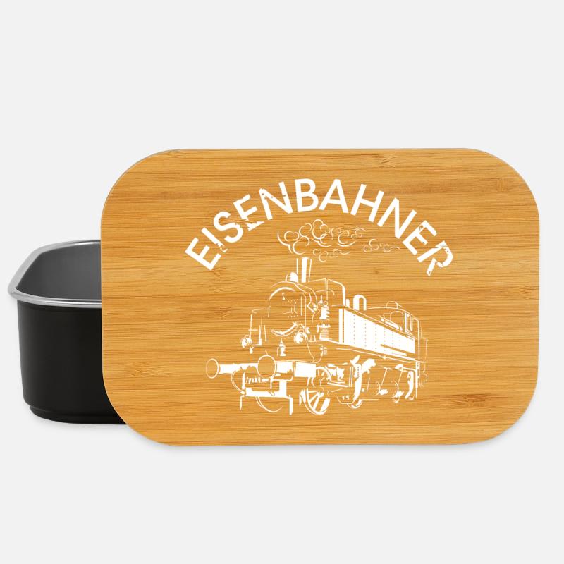 Eisenbahner retro Lok alte Bahn vintage Dampflok - Lunch Box - Schwarz