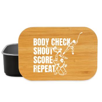 Body Check Shoot Score Repeat - Lunch Box - Schwarz - Vorne