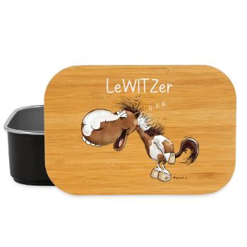 Lachendes Pferd Lewitzer Pferderasse Wortspiel - Lunch Box - Schwarz - Vorne