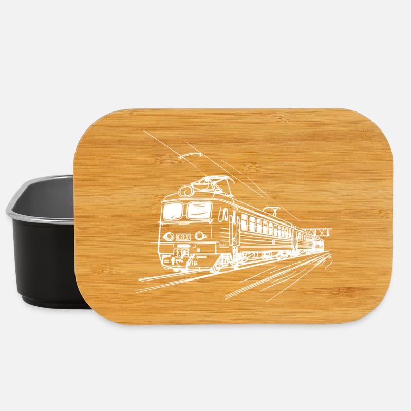 Railway Drawing - Lunch Box - black