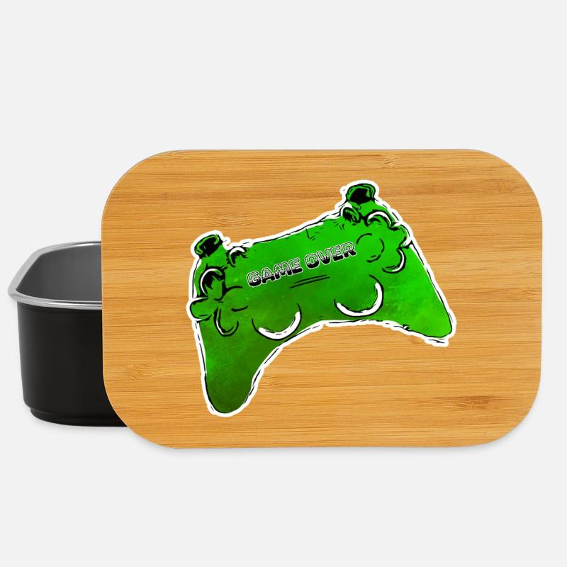 manette de bande dessinée verte avec texte GAME OVER - Boîte à goûter - noir