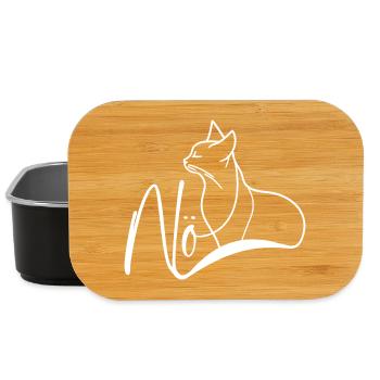 Minimalistische Katzengrafik auf Schwarz Katzenfan - Lunch Box - Schwarz - Vorne