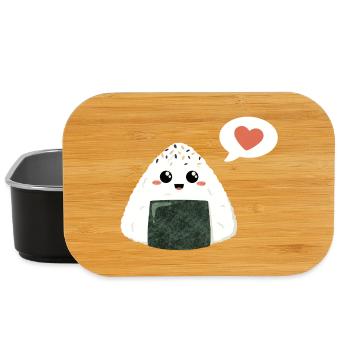 Kawaii Onigiri mit Herz - Lunch Box - Schwarz - Vorne