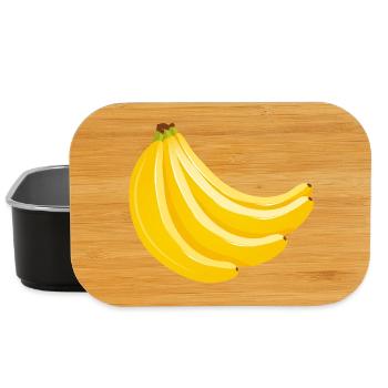 Vier gelbe Bananen im Bund für Fans von Food-Art - Lunch Box - Schwarz - Vorne