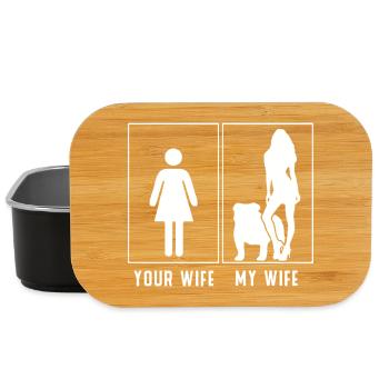 Ma femme contre votre femme - Style bouledogue - Boîte à goûter - noir - Devant