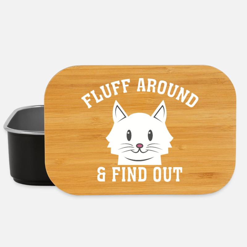 Fluff-Around-Funny-Sarcastic-Cat-Lady-Quote-Hum - Lunch Box - black