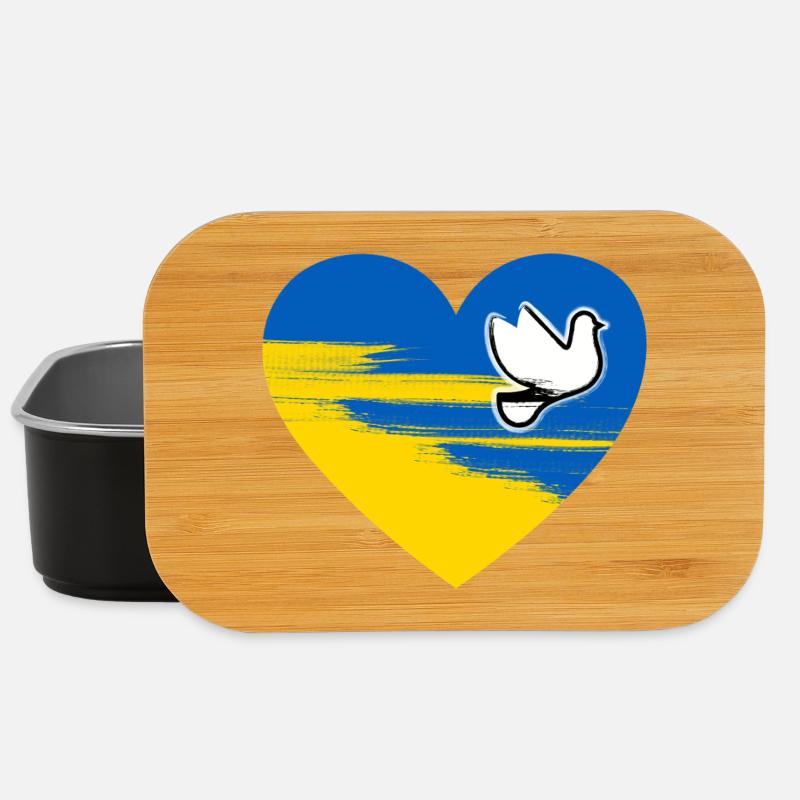 Ukraine Frieden Herz Design - Lunch Box - Schwarz