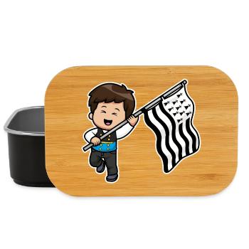Bretonischer Junge Bretonischer Kostüm Flagge Gwenn ha du - Lunch Box - Schwarz - Vorne