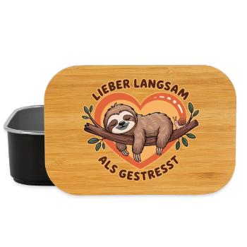Better Slow Than Stressed Sloth Illustration - Lunch Box - black - Front