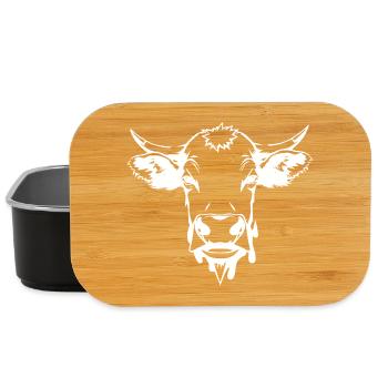 Vache Vache Blanche Blanche Cadeau Fermier - Boîte à goûter - noir - Devant