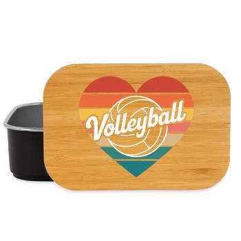 Volleyball Heart Retro - Lunch Box - black - Front