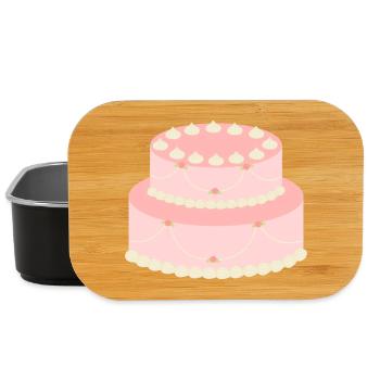 Gâteau à la rose pastel avec guirlandes - Boîte à goûter - noir - Devant