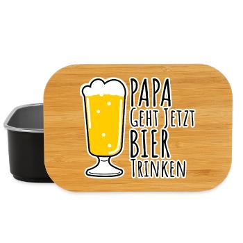 Papa geht jetzt Bier trinken! Bin dann mal weg! - Lunch Box - Schwarz - Vorne