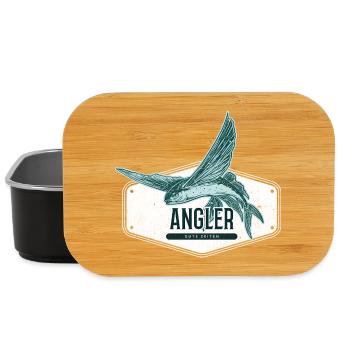 Angler USA Design Fliegender Fisch - Lunch Box - Schwarz - Vorne