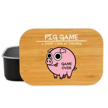 Pig Game Don't Look at the Pig Funny - Lunch Box - black - Front