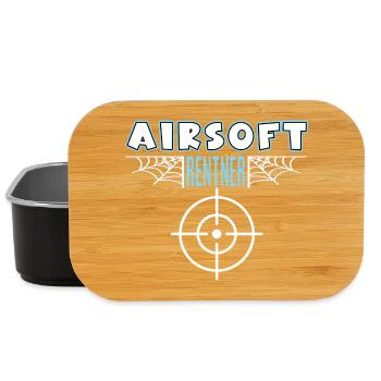 Airsoft Airsofter Rentner Rente Ruhestand - Lunch Box - Schwarz - Vorne