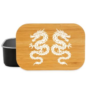 Zwillingsdrachen Tribal Symmetrie - Lunch Box - Schwarz - Vorne