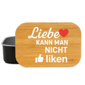 Liebe kann man nicht liken Spruch Design - Lunch Box - Schwarz - Vorne