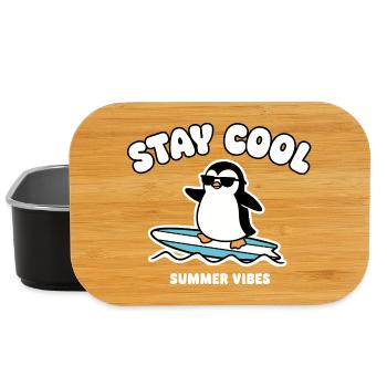 Restez au frais Penguin Surf Été - Boîte à goûter - noir - Devant