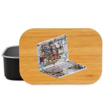 Transparente CAD-Schaltkreiskunst beim Laptop - Lunch Box - Schwarz - Vorne