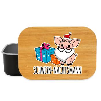 Fröhliche Weihnachten mit dem Schwein-Nachtsmann! - Lunch Box - Schwarz - Vorne