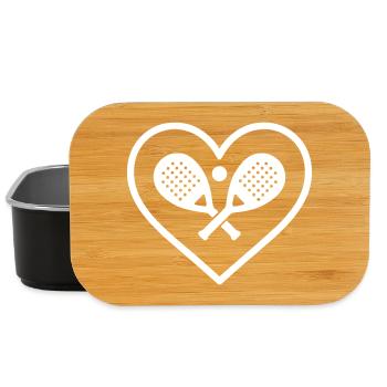 Padel Heart Crossed Rackets Sport - Lunch Box - black - Front