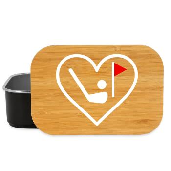 Golf Heart Club Ball Sport Gift - Lunch Box - black - Front
