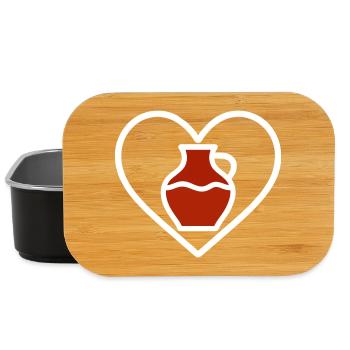 Pottery Heart Ceramic Vase Clay Art Craft - Lunch Box - black - Front