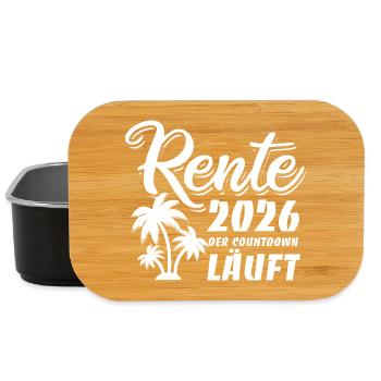 Rente 2026 - Ruhestand - Der Countdown läuft - Lunch Box - Schwarz - Vorne