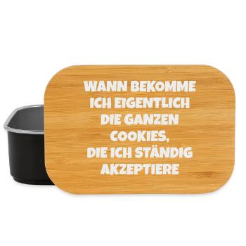 Cookie Akzeptieren – Lustiger Spruch - Lunch Box - Schwarz - Vorne