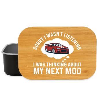 Je pense à ma prochaine citation sur la voiture de course drôle de mod - Boîte à goûter - noir - Devant