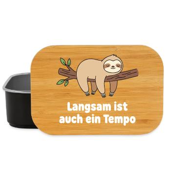 Conception du tempo du paresseux lent - Boîte à goûter - noir - Devant